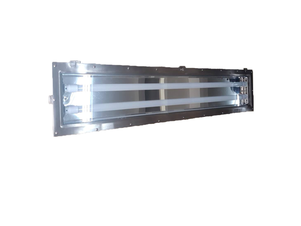 โคมไฟกันระเบิดแบบฝังฝ้าสแตนเลส 2x36w